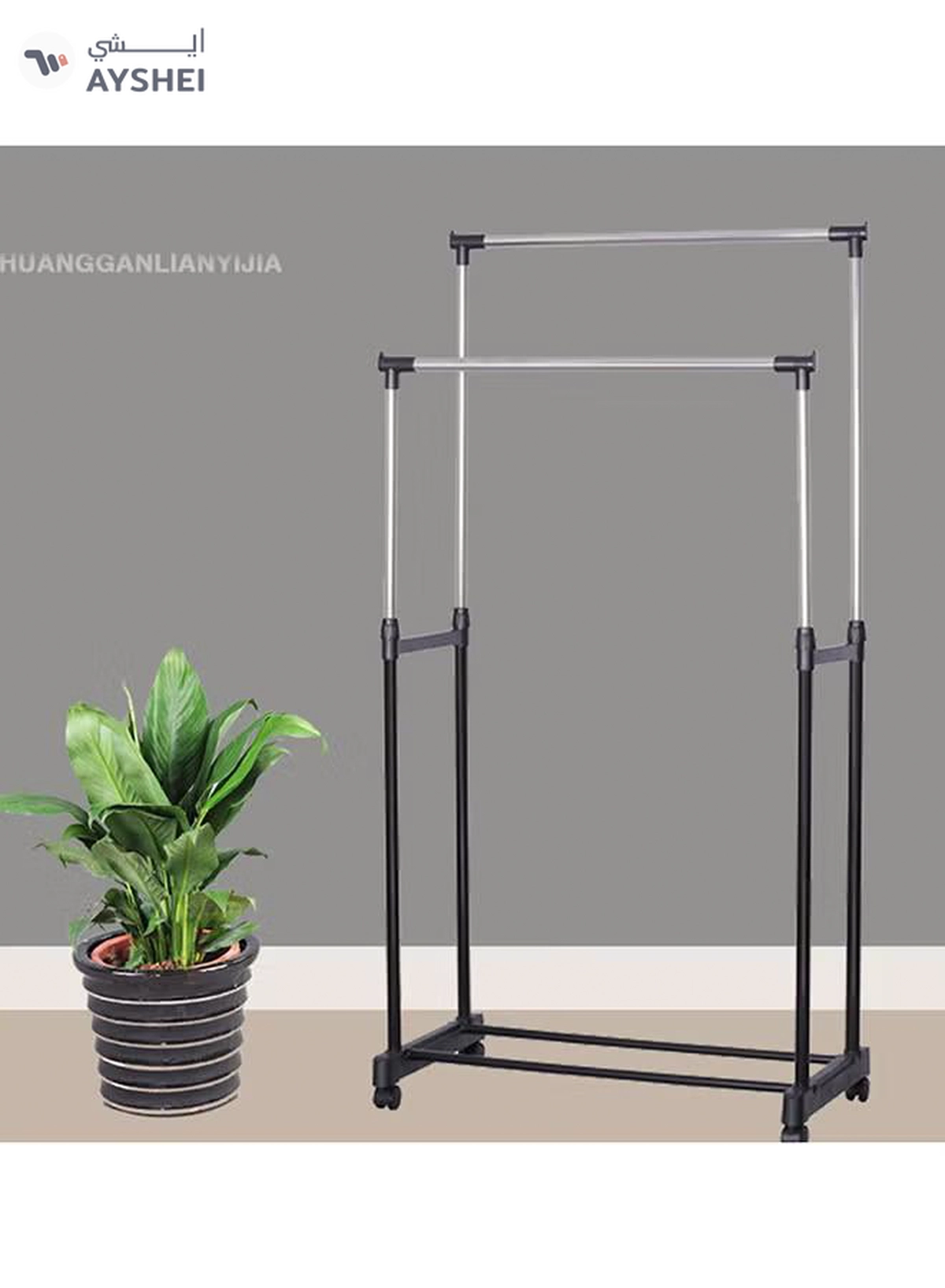 DOUBLE POLE Garment Organizer Black/Sliver 90cm-2-2