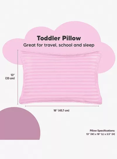 Toddler Baby Sleeping Pillows, Soft Cotton Blend Cover with Polyester Filling, Perfect for Home & Hotel Rooms, Pack of 2 Available in Elegant Pink Color-1