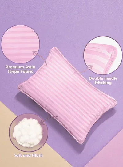Toddler Baby Sleeping Pillows, Soft Cotton Blend Cover with Polyester Filling, Perfect for Home & Hotel Rooms, Pack of 2 Available in Elegant Pink Color-3