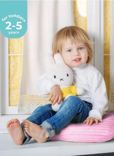 Toddler Baby Sleeping Pillows, Soft Cotton Blend Cover with Polyester Filling, Perfect for Home & Hotel Rooms, Pack of 2 Available in Elegant Pink Color-4