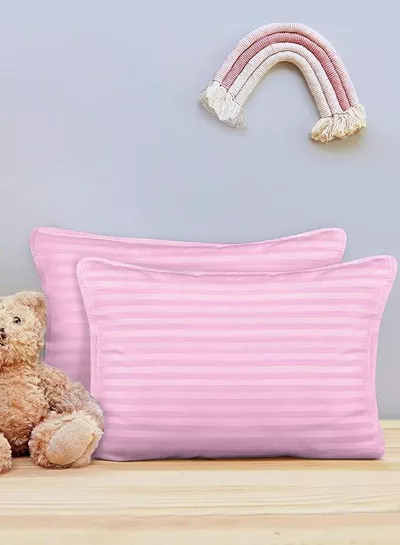 Toddler Baby Sleeping Pillows, Soft Cotton Blend Cover with Polyester Filling, Perfect for Home & Hotel Rooms, Pack of 2 Available in Elegant Pink Color-5