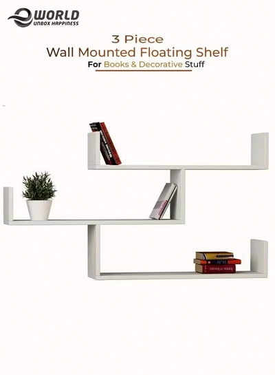 Eworld Set of 3 Wall Mounted Floating Shelf for Decorative and other Stuff-0