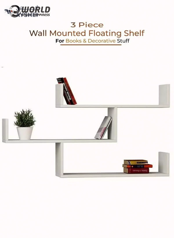 Eworld Set of 3 Wall Mounted Floating Shelf for Decorative and other Stuff