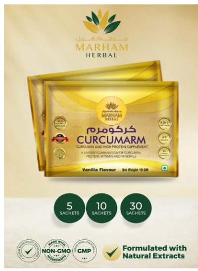 MARHAM HERBAL Curcumarm Sachet: Curcumin and High Protein Supplement-4