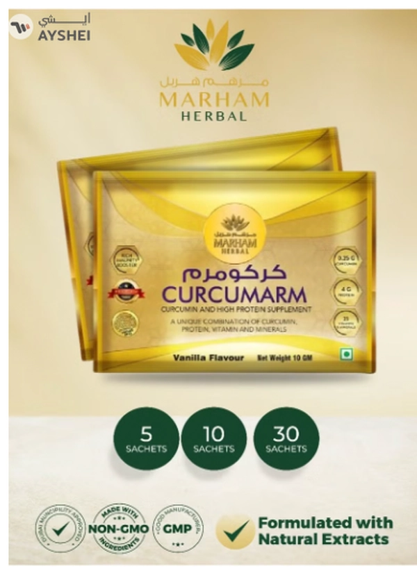 MARHAM HERBAL Curcumarm Sachet: Curcumin and High Protein Supplement