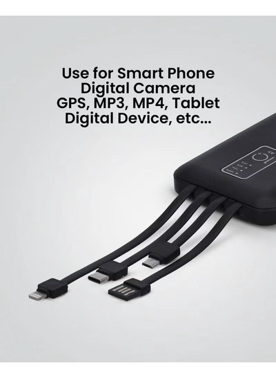 Olsenmark OMPB1819 Power Bank- 10000mAh Quick Charge Battery | Indicator Light | 4 Types of Cables | Quick Charge DC 5V/2.1A | Ideal for Smart Phones, Cameras, Mp4, Tablet, Smart Watches & More-6