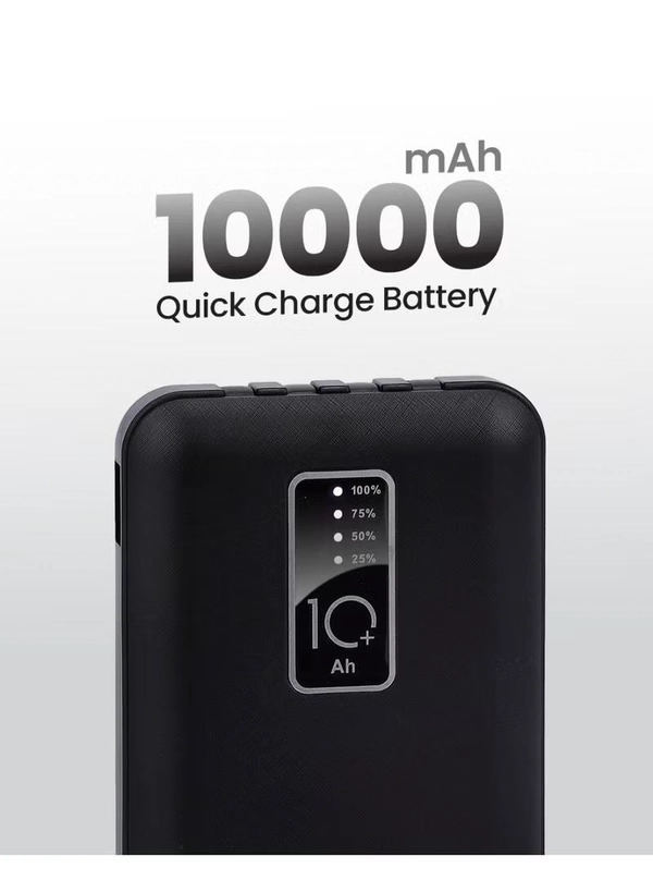 Olsenmark OMPB1819 Power Bank- 10000mAh Quick Charge Battery | Indicator Light | 4 Types of Cables | Quick Charge DC 5V/2.1A | Ideal for Smart Phones, Cameras, Mp4, Tablet, Smart Watches & More
