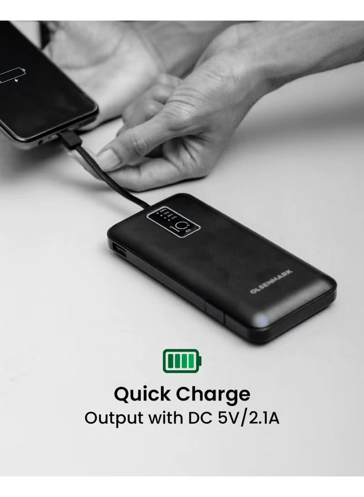 Olsenmark OMPB1819 Power Bank- 10000mAh Quick Charge Battery | Indicator Light | 4 Types of Cables | Quick Charge DC 5V/2.1A | Ideal for Smart Phones, Cameras, Mp4, Tablet, Smart Watches & More-7-7