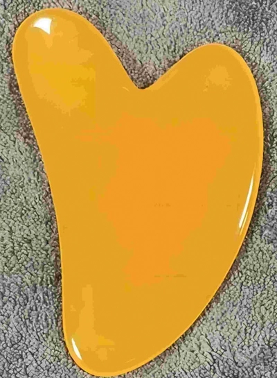 ORiTi Heart Shaped Gua Sha Board Resin Body Massager for Wrinkle Removal andSkin Care - Yellow-0