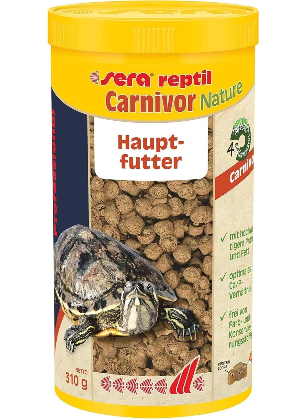 Sera Reptil Profess Carnivor, Two Colored Floating Granules Supplementary Food 1000Ml, Multi Colour