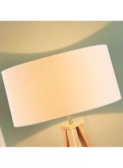 Floor Lamp with Tripod, Mid Century Modern Floor Lamp for Contemporary Living Room, High Survey Lamp with Wooden Legs, with LED Bulbs-2