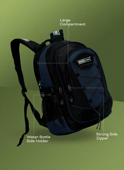 PARAJOHN Classic Students School Backpack Navy-2