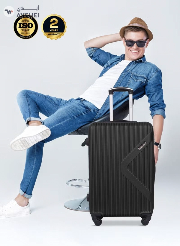 PARAJOHN Neutro 3 Pieces ABS Luggage Trolley Set - Black