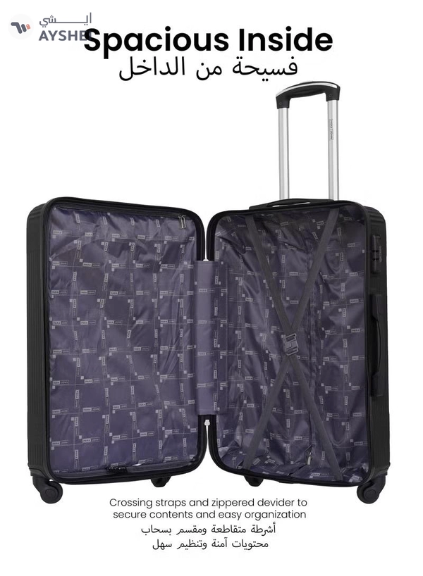PARAJOHN Neutro 3 Pieces ABS Luggage Trolley Set - Black