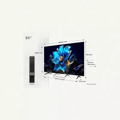 TCL 85-Inch P7K QLED 4K UHD Smart TV | Google TV, 60Hz, HDR10+, Dolby Vision & Atmos, AiPQ Processor, Game Master, DTS Virtual:X, Slim Uni-body (2025 Model) 85P7K Black-1