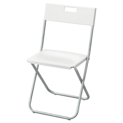 IKEA GUNDE Folding Chair, White-0
