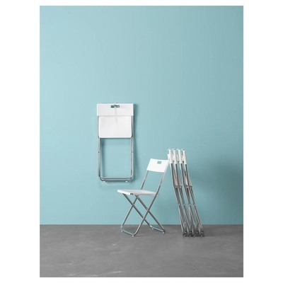 IKEA GUNDE Folding Chair, White-2