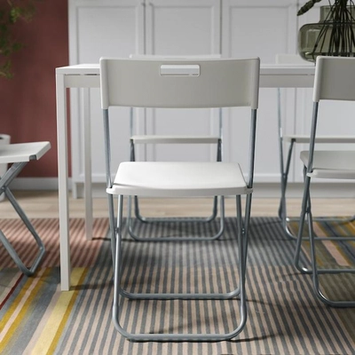 IKEA GUNDE Folding Chair, White-5
