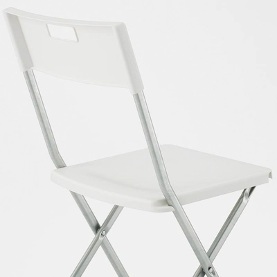 IKEA GUNDE Folding Chair, White-6