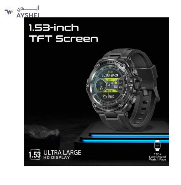PROMATE Smart Watch, Round-Screen BT 5.1 Fitness Tracker With 1.53 Inch TFT Display