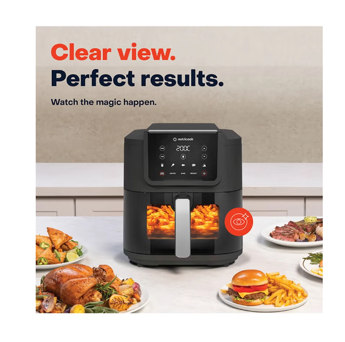 nutricook Air Fryer Slim XL,7.6L, 2.4KG, Extra-Large Basket-6-6