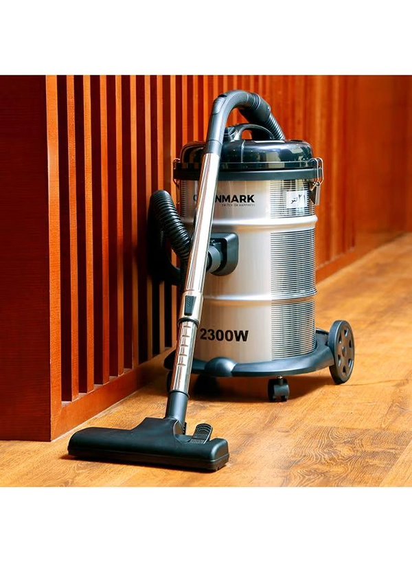 Olsenmark Drum Vacuum Cleaner with dust capacity, Dust Full Indicator, Adjustable Suction, Cord length: 5m Cable, 21 L 2300 W OMVC1574E Grey