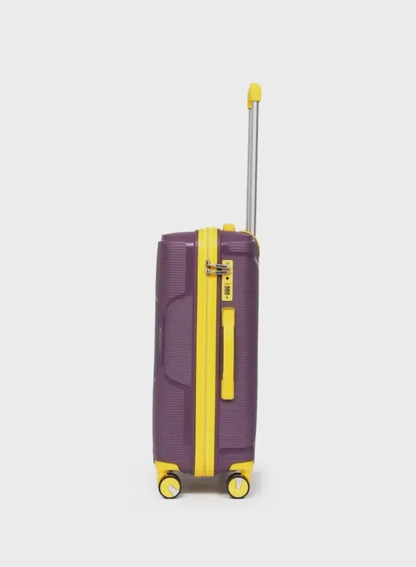 British Tourister 3 Piece Polypropylene Hard side Luggage Set with TSA Lock | Lightweight Spinner Suitcases with 360° Wheels | Durable Trolley Bags for Secure Travel (Small, Medium, Large) – Purple