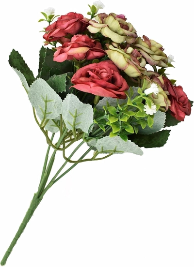Yatai Artificial Plants 2 Bunch Rose Flowers For Multiple Occasions-1