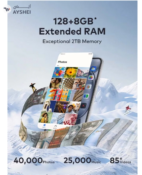 ITEL A80 Dual SIM Glacier White 4+4GB RAM 128GB 4G - Middle East Version