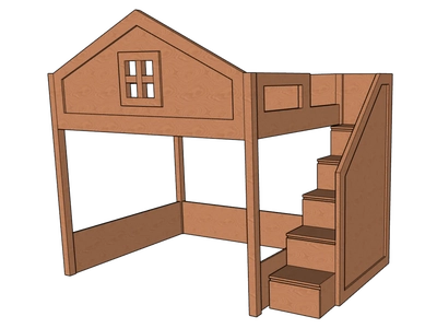 Elega Home Loft Bed, fits Queen 150 x 200 cms Mattress-0