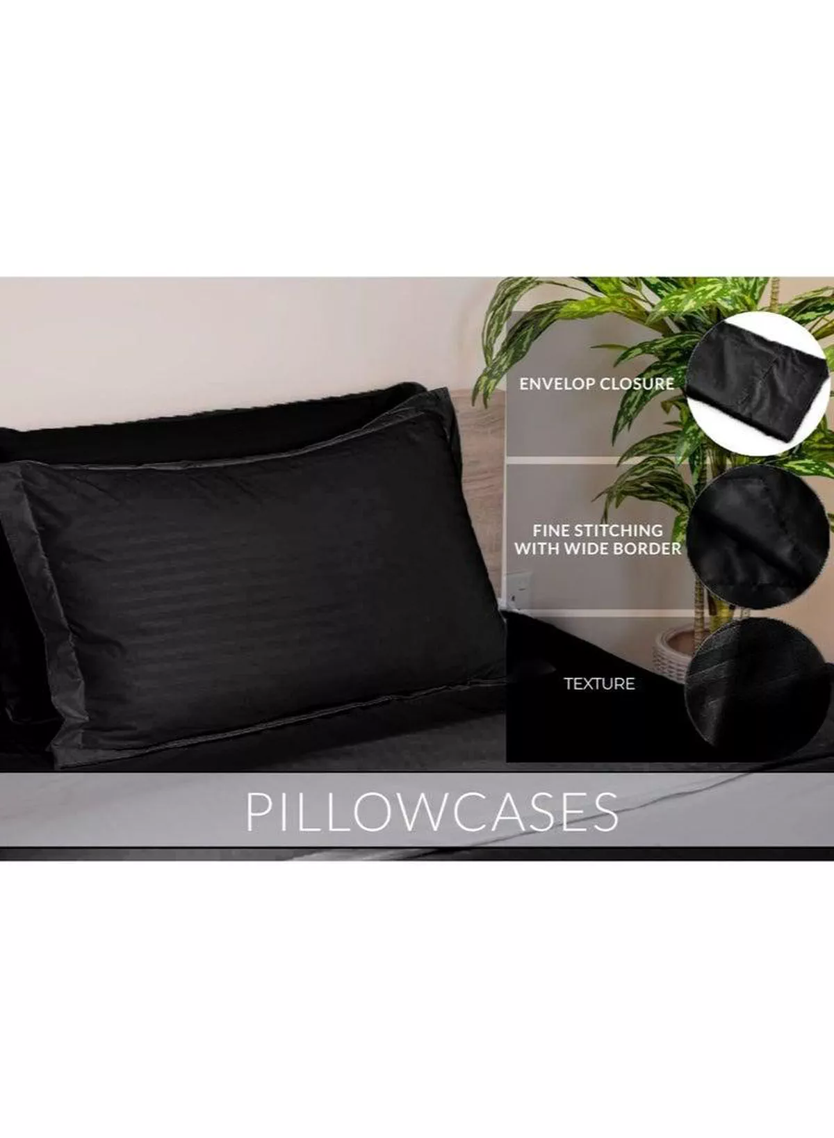 6-Piece Premium King Size Bedding Set, Black Striped Design and High Quality Microfiber Hotel Luxury Bedsheet Soft Quilt Cover and Pillowcases-3-3
