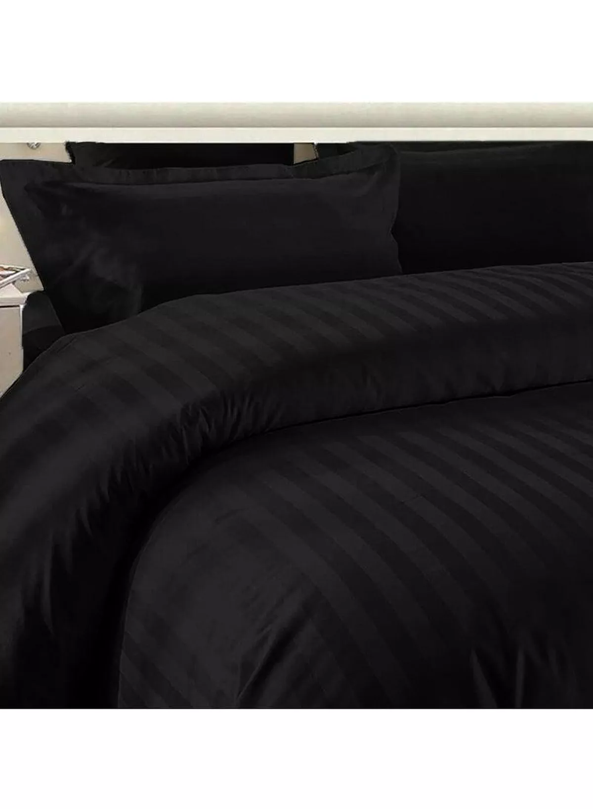 6-Piece Premium King Size Bedding Set, Black Striped Design and High Quality Microfiber Hotel Luxury Bedsheet Soft Quilt Cover and Pillowcases-4-4