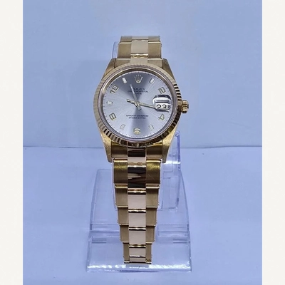 Rolex Oyster Perpetual Date Full Yellow Gold Silver Dial | Used (Good) | Year of production 2000 (Approximation) | No original box | No original papers-8