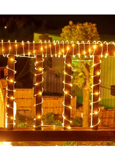 Yuwell 10M LED String Lights Outdoor Waterproof Copper Wire String Lights For Garden Fence Patio Yard And Ramadan Decoration Light Fairy Light For Wedding Indoor And Outdoor Decoration Warm White 2 Pin Plug-2