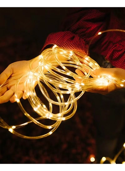 Yuwell 10M LED String Lights Outdoor Waterproof Copper Wire String Lights For Garden Fence Patio Yard And Ramadan Decoration Light Fairy Light For Wedding Indoor And Outdoor Decoration Warm White 2 Pin Plug-5