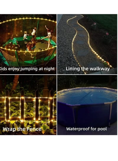 Yuwell 10M LED String Lights Outdoor Waterproof Copper Wire String Lights For Garden Fence Patio Yard And Ramadan Decoration Light Fairy Light For Wedding Indoor And Outdoor Decoration Warm White 2 Pin Plug-6