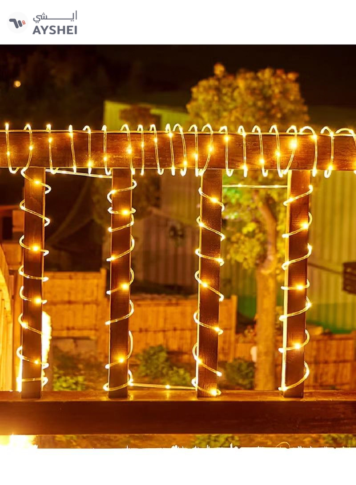 Yuwell 10M LED String Lights Outdoor Waterproof Copper Wire String Lights For Garden Fence Patio Yard And Ramadan Decoration Light Fairy Light For Wedding Indoor And Outdoor Decoration Warm White 2 Pin Plug-2-2