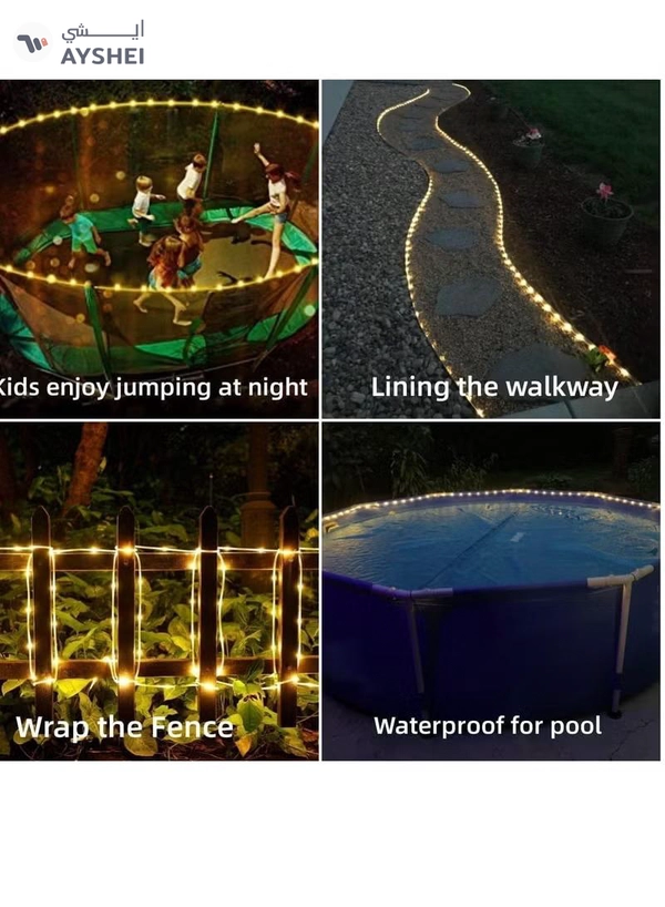 Yuwell 10M LED String Lights Outdoor Waterproof Copper Wire String Lights For Garden Fence Patio Yard And Ramadan Decoration Light Fairy Light For Wedding Indoor And Outdoor Decoration Warm White 2 Pin Plug