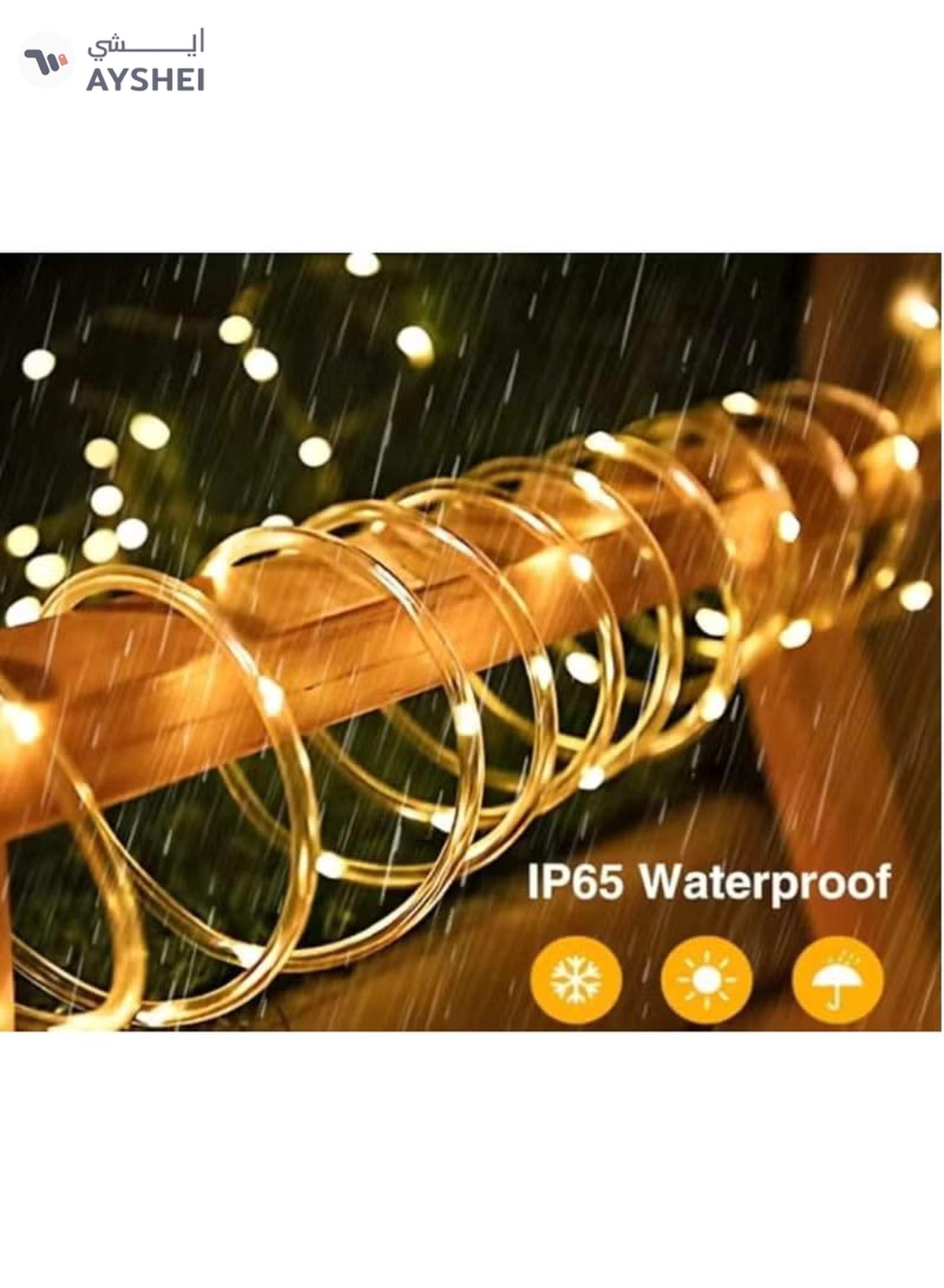 Yuwell 10M LED String Lights Outdoor Waterproof Copper Wire String Lights For Garden Fence Patio Yard And Ramadan Decoration Light Fairy Light For Wedding Indoor And Outdoor Decoration Warm White 2 Pin Plug-1-1
