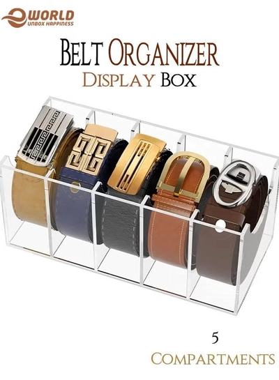 Eworld Acrylic Belt and Makeup Organizer Display Storage for Shelf Drawers-0