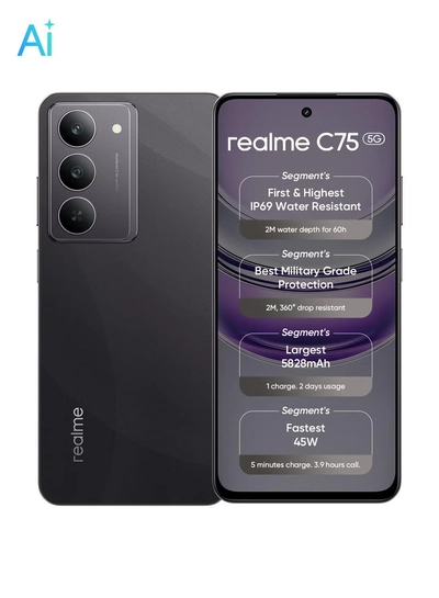 realme C75 5G Dual SIM 8GB RAM 256GB Storm Black - International Version-0