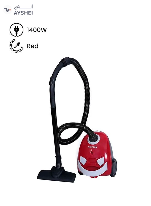 KRYPTON Handheld Vacuum Cleaner For Floor And Dust Cleaning 1400 W KNVC6095 Red