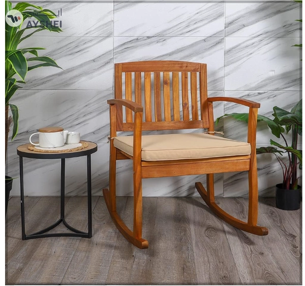 Yatai Decor Rocking Chair Modern Wooden Rocking Chair with Seating Cushions