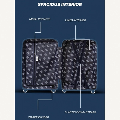 Polypropylene Hardshell Luggage Set 3-Piece Spinner – TSA Approved Lock |Lightweight & Durable 20/24/28 Inch (Small, Medium, Large) – Navy Blue-3