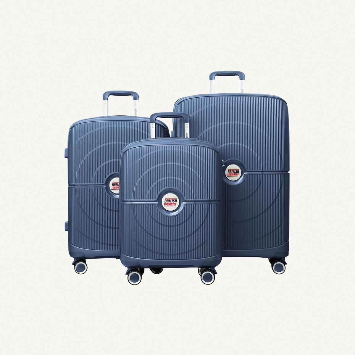 Polypropylene Hardshell Luggage Set 3-Piece Spinner – TSA Approved Lock |Lightweight & Durable 20/24/28 Inch (Small, Medium, Large) – Navy Blue-0-0