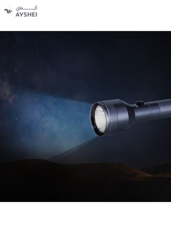 KRYPTON Rechargeable LED Flashlight-Powerful Torch For Camping, Hiking, Trekking Grey