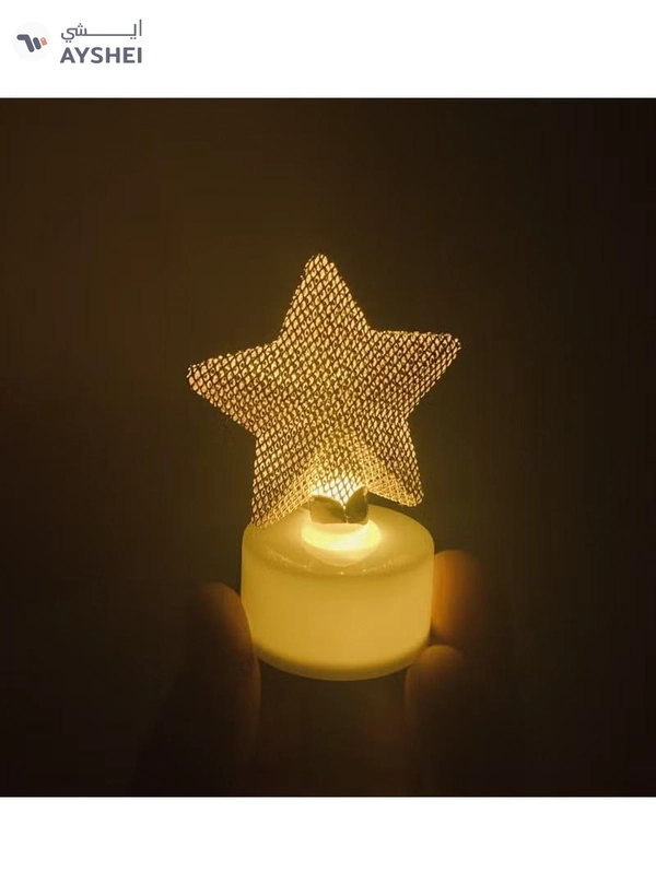 Yuwell Pack Of 12 Pcs Star Shape Mini Portable Night Light And Table Decor Lamp For Ramadan Eid And Home Decoration