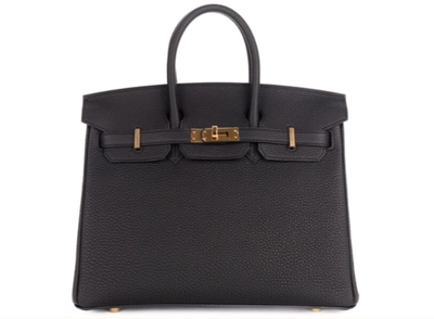 Hermès Birkin 25 Noir / Black Togo Gold Hardware Bag-0