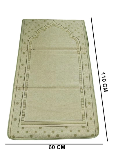 Yuwell Foldable Prayer Mat with Back Support & Carrying Bag, 2-in-1 Prayer Rug Sajadah, Anti-Slip Islamic Salah Mat 110×60CM for Men & Women, Portable Ramadan & Eid Gift Beige-4