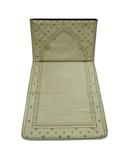 Yuwell Foldable Prayer Mat with Back Support & Carrying Bag, 2-in-1 Prayer Rug Sajadah, Anti-Slip Islamic Salah Mat 110×60CM for Men & Women, Portable Ramadan & Eid Gift Beige-6